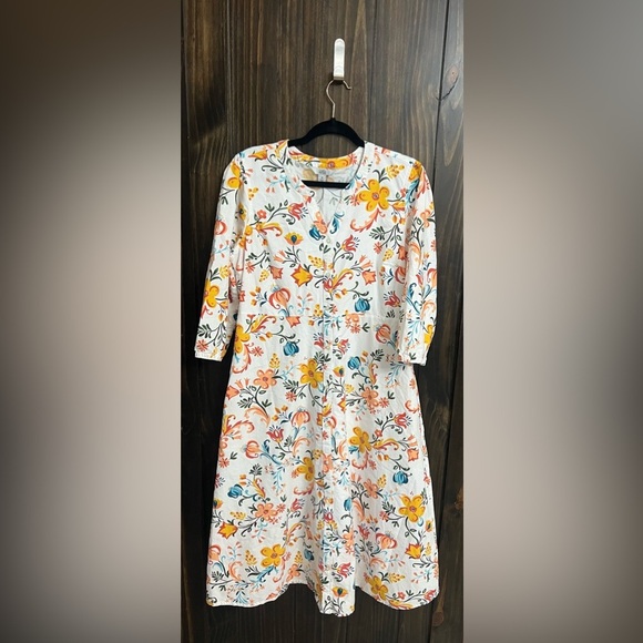 Floral Peasant Shirt Dress Size M - Picture 7 of 10